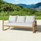 Alaterre Furniture Grafton Eucalyptus 3-Seat Outdoor Bench with Gray Cushions ANGT03EBO - alternate 2